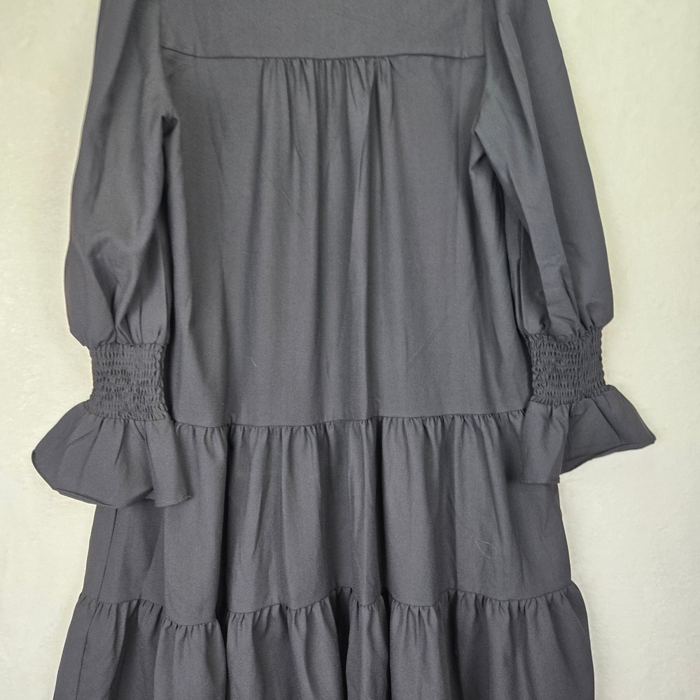 Tuckernuck Pomander Place Kenzo Black‎ Tiered Dress Medium Smocked Designer - Picture 11 of 11